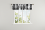 Poplin Gingham Checkered Window Valance 58" Wide - Black