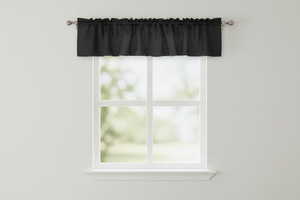Faux Burlap Window Valance 58" Wide - Black