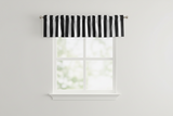 Cotton Window Valance Stripe Print 58 Inch Wide / 2 Inch Stripe - Black and White
