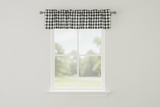 Cotton Gingham Checkered Window Valance 58" Wide - Black