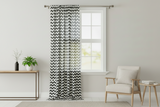 Cotton Curtain Zig-zag Chevron Print 58 Inch Wide - Black
