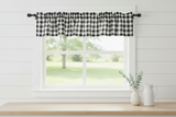 Cotton Gingham Checkered Window Valance 58" Wide - Black