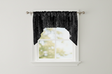 Velvet Embossed Victorian Damask Swag Window Valance 54" Wide / 36" Tall