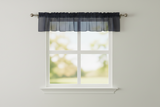 Sheer Organza Window Valance 58" Wide - Solid Black