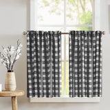 Poplin Tavern Gingham Checkered Café Tier Curtains Window Treatment Kitchen Home Décor