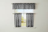 Cotton Gingham Checkered 3 Piece Window Valance Curtain Set (16 Colors)