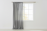 Cotton Curtain Stripe Print 58 Inch Wide / 1 Inch Stripe - Black and White