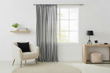 Cotton Curtain Stripe Print 58 Inch Wide / 1 Inch Stripe - Black and White