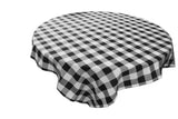 Poplin Buffalo Checkered Round Tablecloth for Wedding/Bridal Shower, Birthdays, Special Events