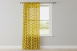 Cotton Curtain Polka Dots Print 58 Inch Wide - Black on Yellow