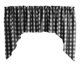 Poplin Tavern Gingham Checkered Swag Window Valance 58" Wide / 36" Tall