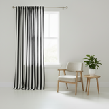 Cotton Curtain Stripe Print 58 Inch Wide / 2 Inch Stripe - Black and White