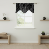 Velvet Embossed Victorian Damask Scalloped Window Valance 54" Wide / 20" Tall