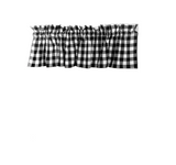 Cotton Gingham Checkered Window Valance 58" Wide - Black