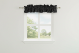 Solid Poplin Curtain Valance Sleeve Topper - Black