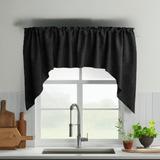 Faux Burlap Swag Valance Curtain Window Treatment Kitchen Home Décor 72" Wide / 36" Tall
