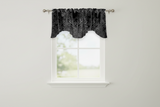 Velvet Embossed Victorian Damask Scalloped Window Valance 54" Wide / 20" Tall