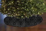 Velvet Embossed Victorian Damask Holiday Tree Skirt Christmas Decoration 56" Round Large Skirt
