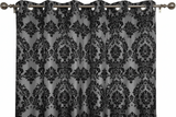 Grommet Blackout Curtain Taffeta Damask 56" Wide Curtain