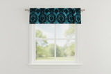 Flocked Damask Window Valance 58" Wide - Blue Teal