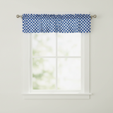 Cotton Window Valance Checkered Print 58" Wide Racecar 1 Inch Checkerboard - Blue