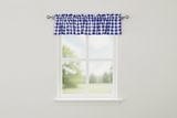 Cotton Gingham Checkered Window Valance 58" Wide - Royal Blue