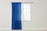 Faux Silk Solid Dupioni Window Curtain 56 Inch Wide - Royal Blue