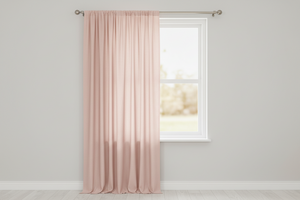 Solid Poplin Window Curtain or Photography Backdrop 58" Wide - Blush
