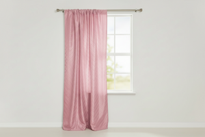Pintuck Taffeta Cross Stitch Pattern Single Curtain Panel 54 Inch Wide - Blush