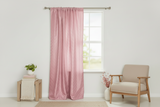 Pintuck Taffeta Cross Stitch Pattern Single Curtain Panel 54 Inch Wide - Blush