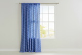 Cotton Curtain Floral Print Botanic Flower Pattern 58 Inch Wide - Blue