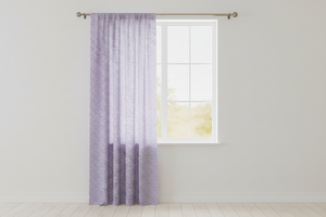 Cotton Curtain Floral Print Botanic Flower Pattern 58 Inch Wide - Lavender