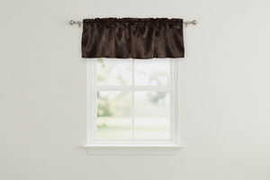 Shiny Smooth Satin Window Valance 58" Wide - Brown