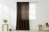 Shiny Satin Solid Single Curtain Panel Drapery 58 Inch Wide - Brown