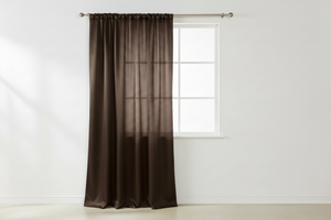 Shiny Satin Solid Single Curtain Panel Drapery 58 Inch Wide - Brown