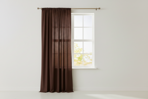 Solid Poplin Window Curtain or Photography Backdrop 58" Wide - Brown