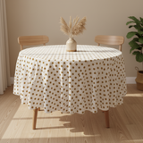 Cotton Polka Dots Round Tablecloth for Wedding/Bridal Shower, Birthdays, Special Events