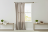 Cotton Curtain Stripe Print 58 Inch Wide / 1 Inch Stripe - Brown and White