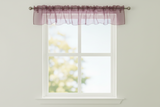 Sheer Organza Window Valance 58" Wide - Solid Brown