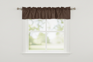 Faux Silk Dupioni Window Valance 56 Inch Wide - Brown