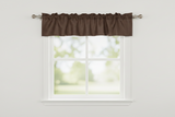 Faux Silk Dupioni Window Valance 56 Inch Wide - Brown