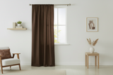 Faux Silk Solid Dupioni Window Curtain 56 Inch Wide - Brown