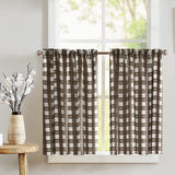 Poplin Tavern Gingham Checkered Café Tier Curtains Window Treatment Kitchen Home Décor