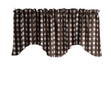 Poplin Tavern Gingham Checkered Scalloped Wave Window Valance 58" Wide / 20" Tall