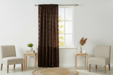 Satin Rosette 3D Pop up Flower Single Curtain Panel 54 Inch Wide - Brown
