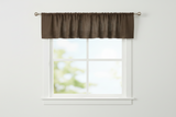 Faux Burlap Window Valance 58" Wide with Pleated Ruffles - Brown