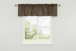 Faux Burlap Window Valance 58" Wide - Brown