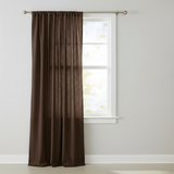 Crinkle Taffeta Crushed Pattern Single Curtain Panel 54 Inch Wide - Brown