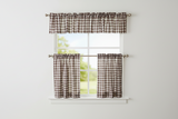 Cotton Gingham Checkered 3 Piece Window Valance Curtain Set (16 Colors)