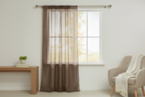 Sheer Tinted Organza Solid Single Curtain Panel 58 Inch Wide - Brown